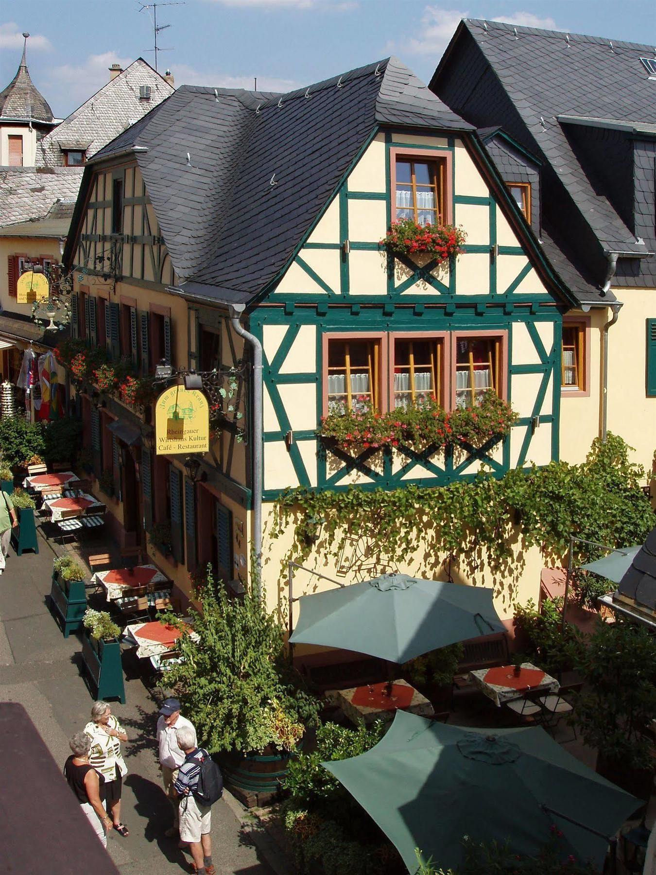 Weinhotel Des Riesling Zum Gruenen Kranz Ruedesheim am Rhein Exterior photo